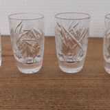 Presentation service 8 glasses and its Bohemian Cristal style dish
