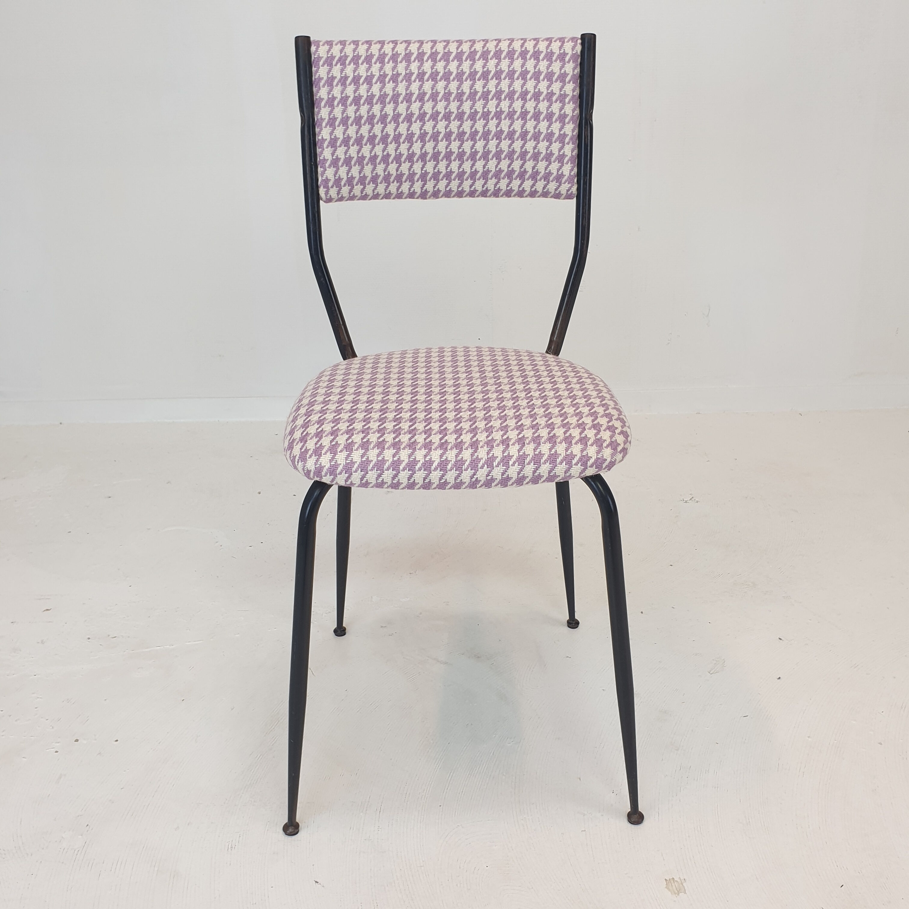 Set of 4 Italian Metal Dining Chairs, 1960's