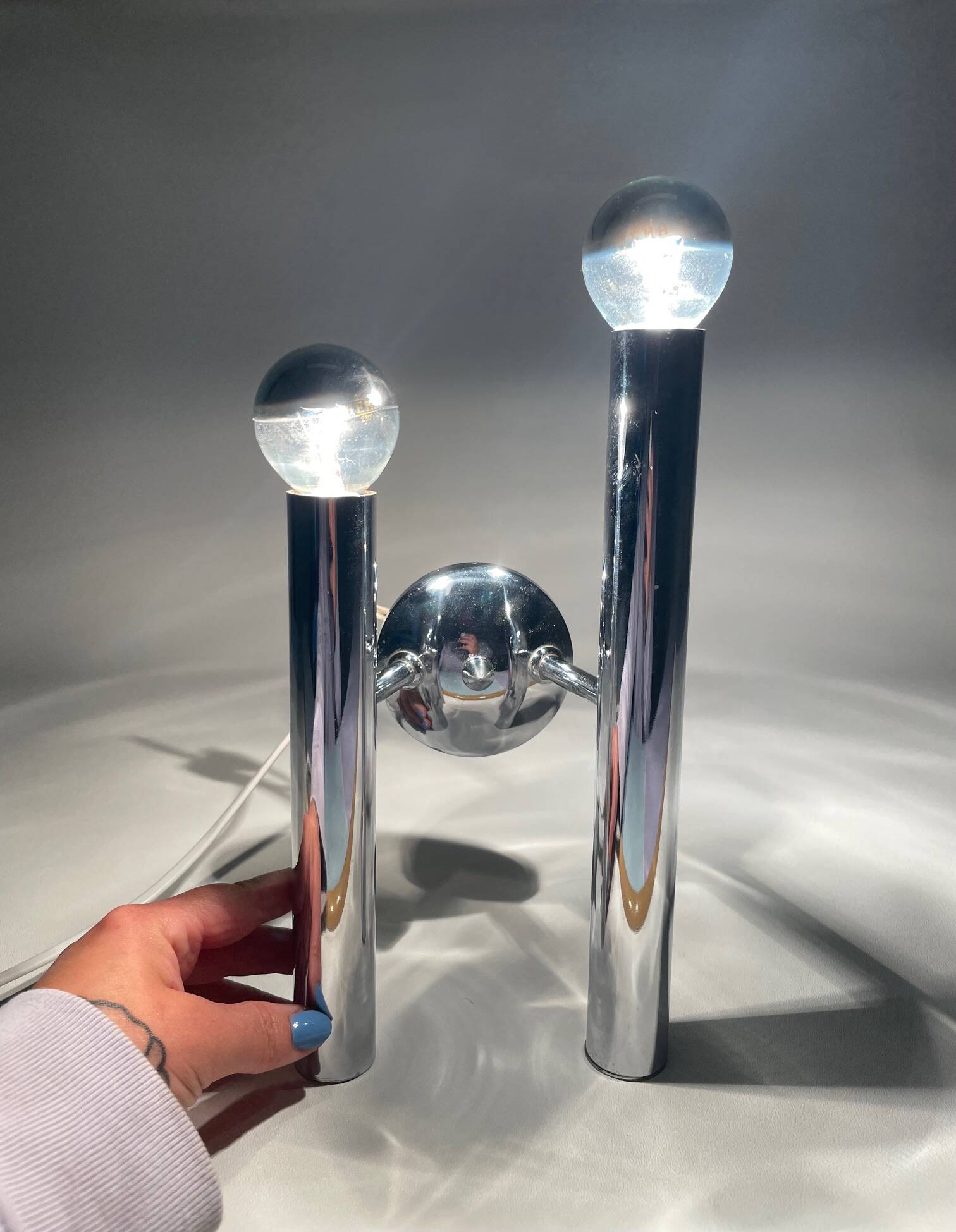 Vintage chrome tube wall lamp