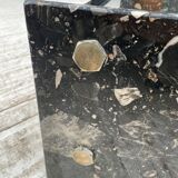 Coffee table year 80 Italian marble and glass