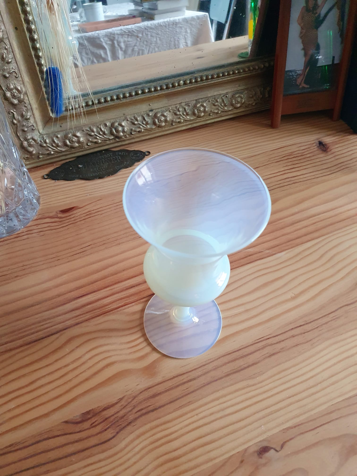 Opaline cut vase