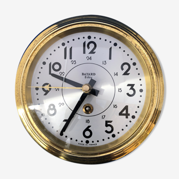 Old modernist brass wall clock 1930 bayard movement 8 days