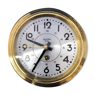 Old modernist brass wall clock 1930 bayard movement 8 days