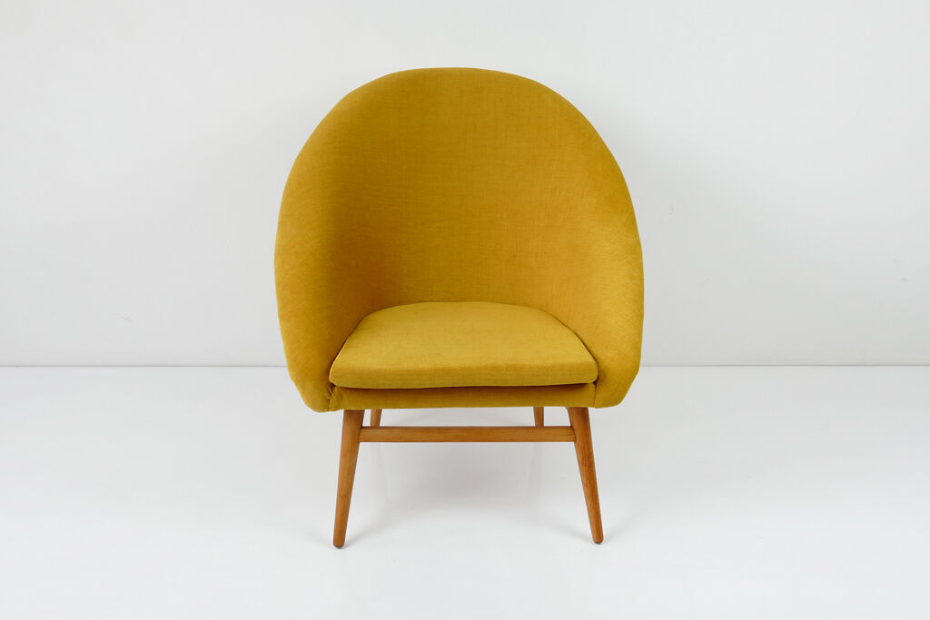 Vintage Yellow Shell Chair