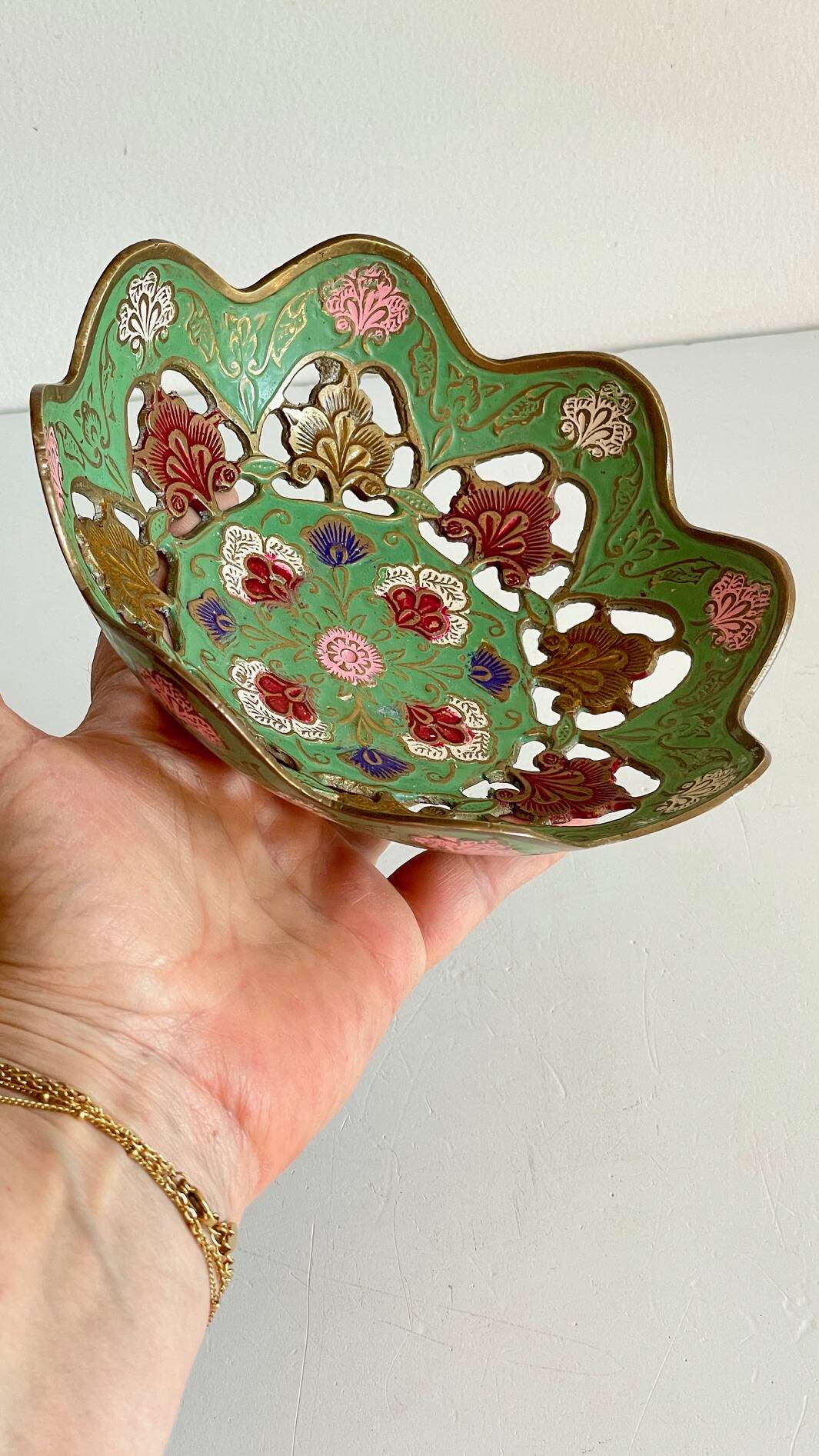 Vintage solid brass pocket tray