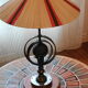 Wrought iron lamp with armillary sphere decorations