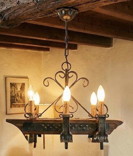 Rustic vintage chandelier from the 1970s.