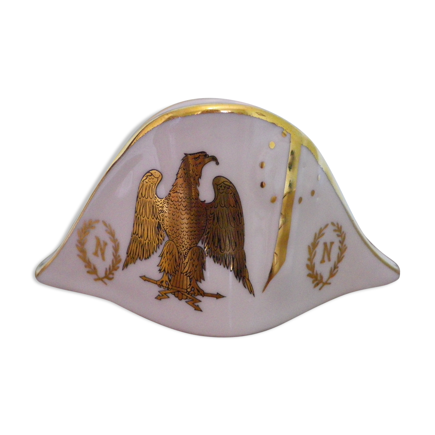 Napoleon bicorne ashtray in luxury porcelain and gilding