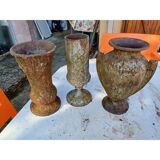 Set of 3 cast iron vases from 1900 from Charleville - Mézières