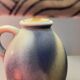 Small wireless West German pottery vase lamp with Japanese shade.