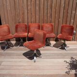 6 cooked chairs and metal base
