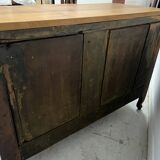 Louis XV commode with three drawers in solid walnut, 18th century