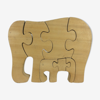 Puzzle en bois éléphants pour enfants