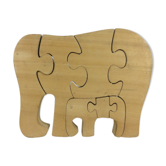 Wooden elephant puzzle for children