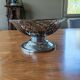 Art Deco bowl in moulded glass and chrome metal