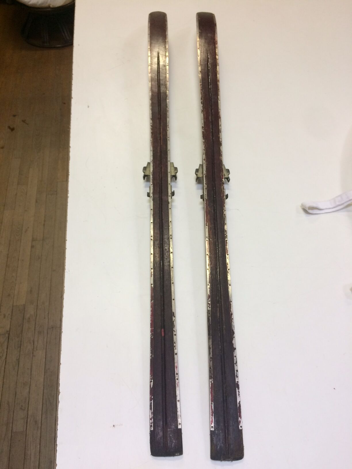 Pair of old wooden skis 1900