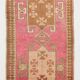 3x11 Faded Pink & Brown Vintage Runner Rug,