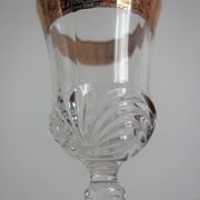 2 gold crystal wine glasses model Aurea by Royal crystal rock, Italy