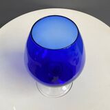 Empoli dark blue large glass shape vase 1960s