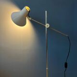 Lampadaire réglable blanc vintage des années 50