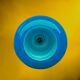 Turquoise glass and painted white wood pendant – 1970s