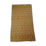 Yellow and white berber kilim in pure wool 122x215cm
