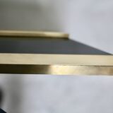 Jean-Claude Mahey mirror. Black lacquered wood and gold metal. 1970