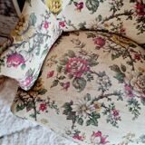 Antique flowered toad armchair