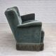 1960s, 3-seater Danish sofa, green furniture velour.