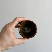 Set of 3 small enamelled ceramic mugs