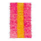 New Hand-Knotted Shag Pile Tulu Rug in Hot Pink and Yellow, 100% Mohair Wool