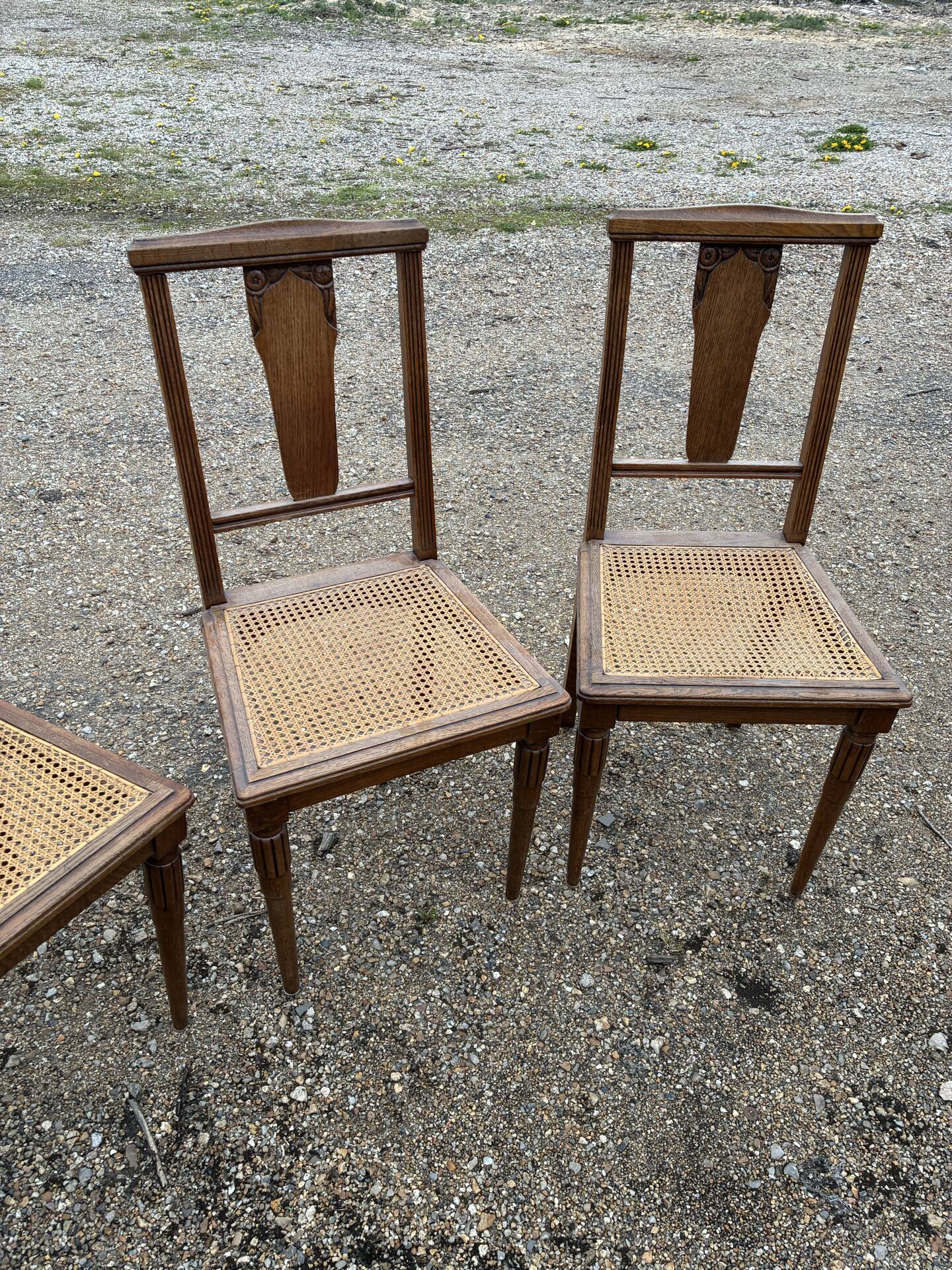 Chaises en cannage année 30-40