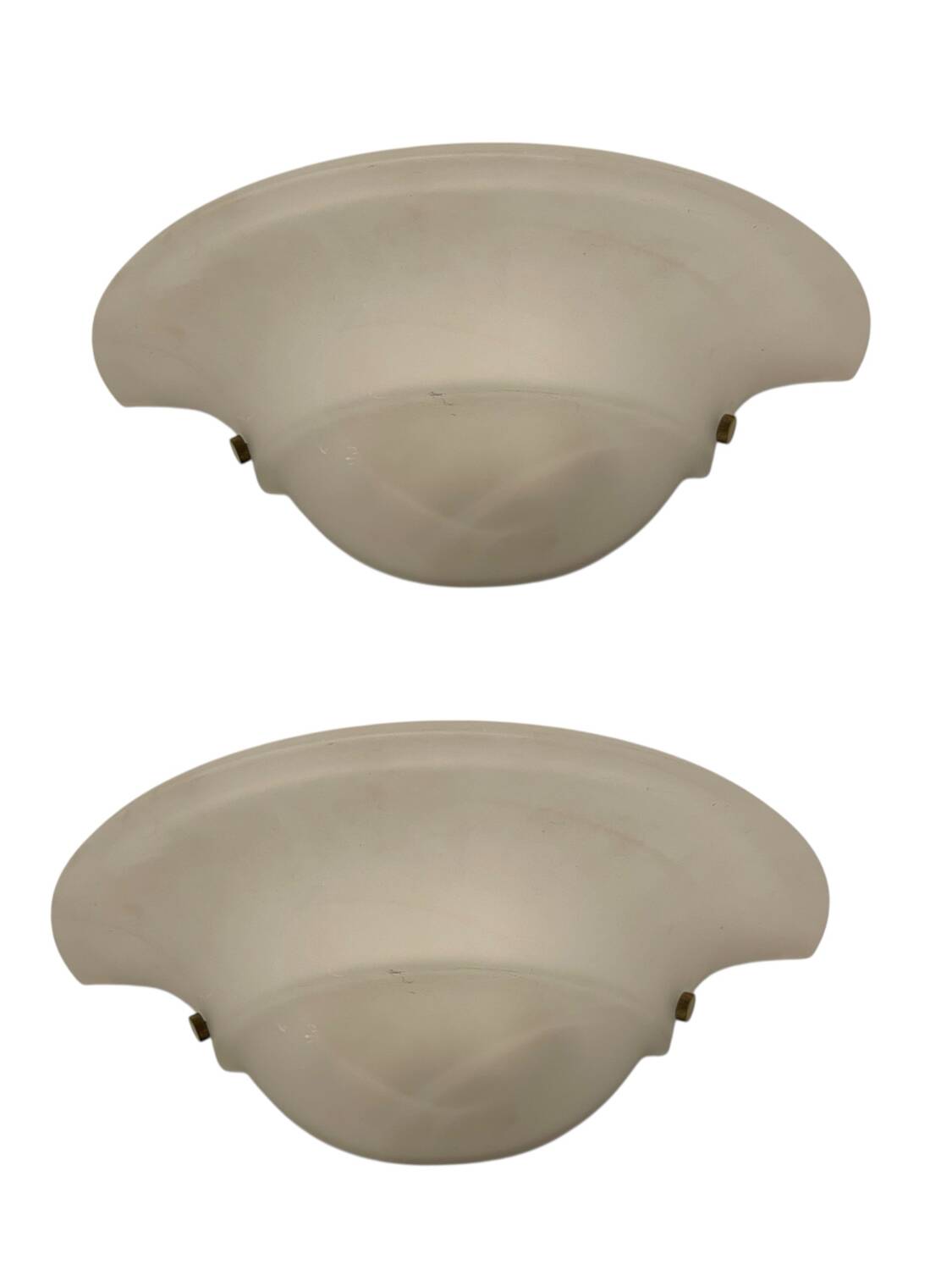 Set of 2 White Marbled Glass Wall Sconces by Zonca, Italy, 1980s