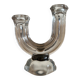Vintage crystal glass candlestick with two branches.