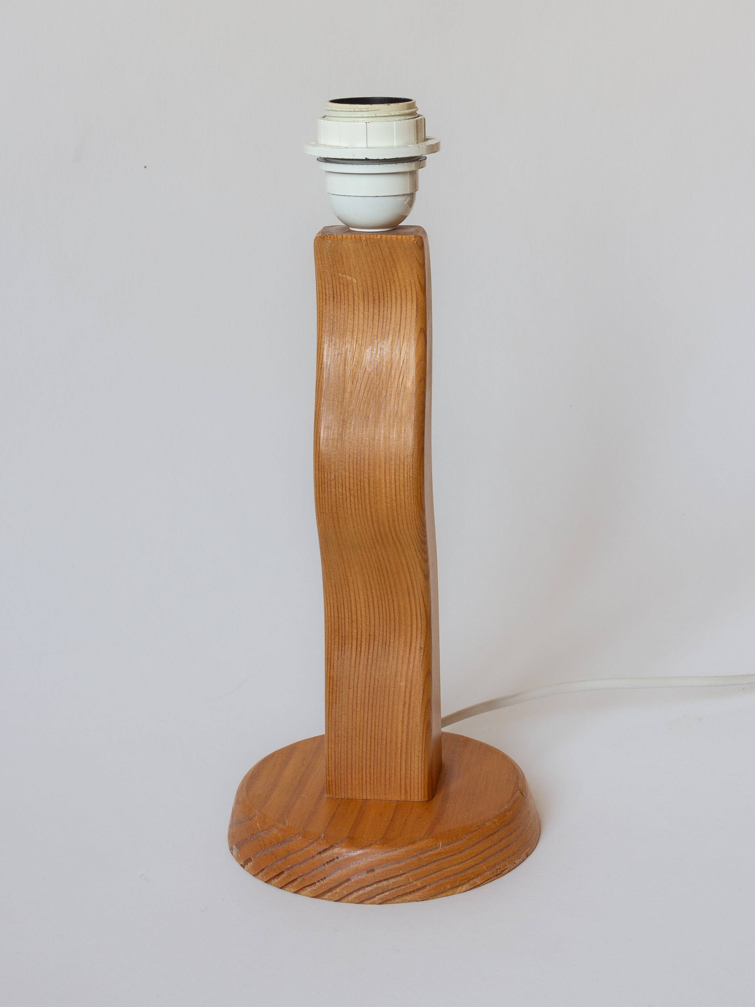 Organically shaped pine lamp base, 1980s
