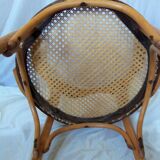 Curved beech cane office chair