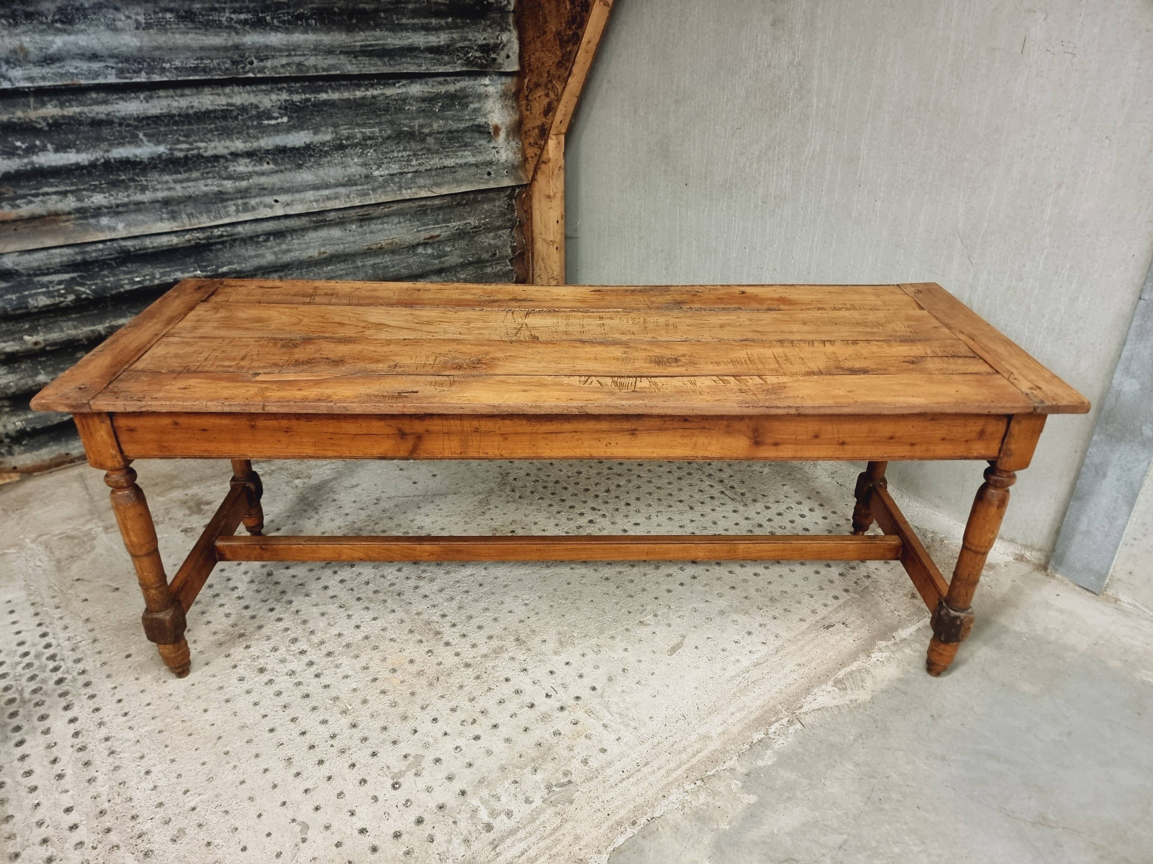 Antique French table farm dining table 19th century 73 x 201 cm