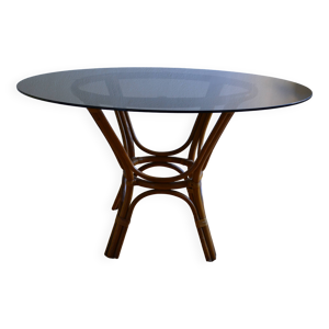 Table ronde rotin et