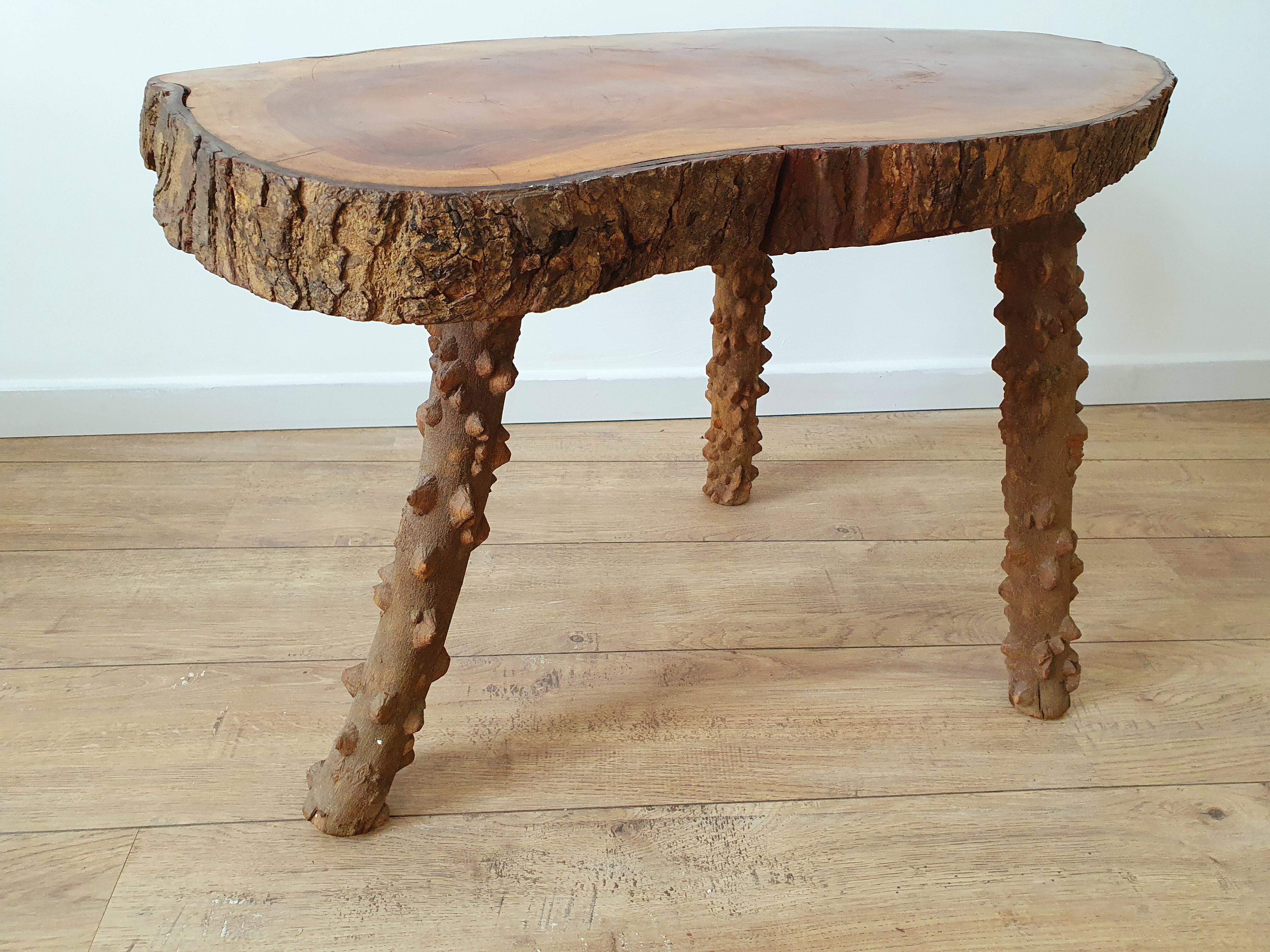 Brutalist wooden coffee table