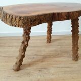 Brutalist wooden coffee table