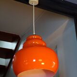 1970 orange opaline pendant light