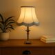 Vintage brass lamp with fringed shade – H35 cm, Ø20 cm
