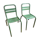2 Tolix chairs in patinated metal