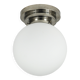 Large opaline glass globe ceiling lamp in Art Deco style.