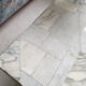 Marble and wrought iron coffee table