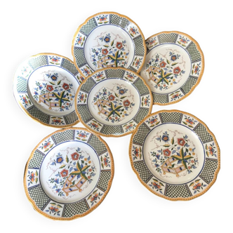 6 Sarreguemines flat plates