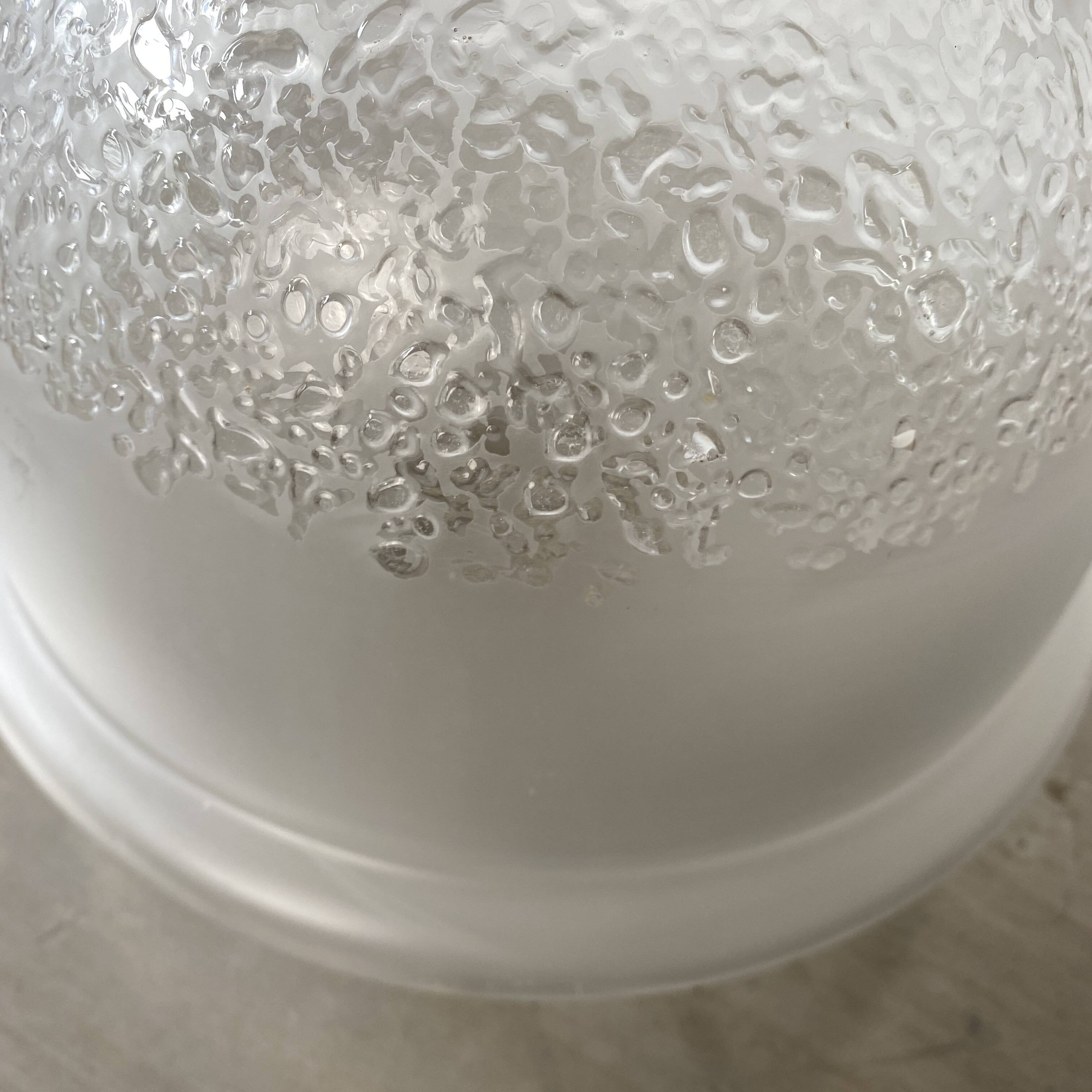 OLD VINTAGE ART-DECO XL HALF-SPHERE SUSPENSION LAMP