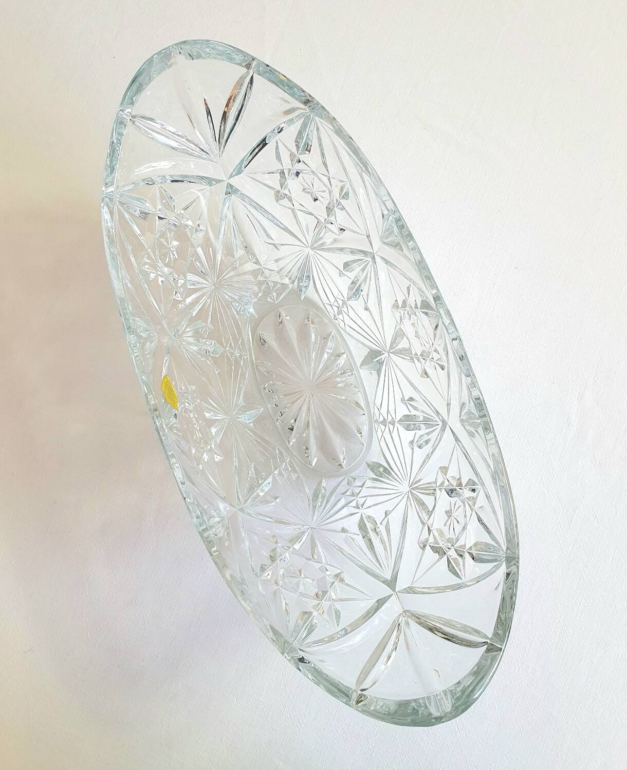 Large Bohemian crystal bowl, 1960s