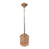 Chandelier entry support gilded metal patinated globe molded glass
