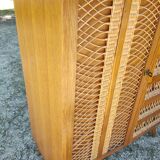 Wardrobe, vintage rattan wardrobe